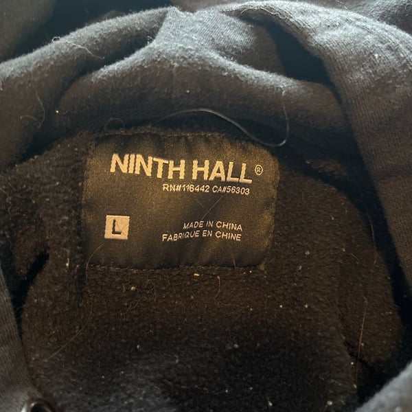 Ninth Hall Hoodie Size L Yellow Plaid Black Patchwork Pullover