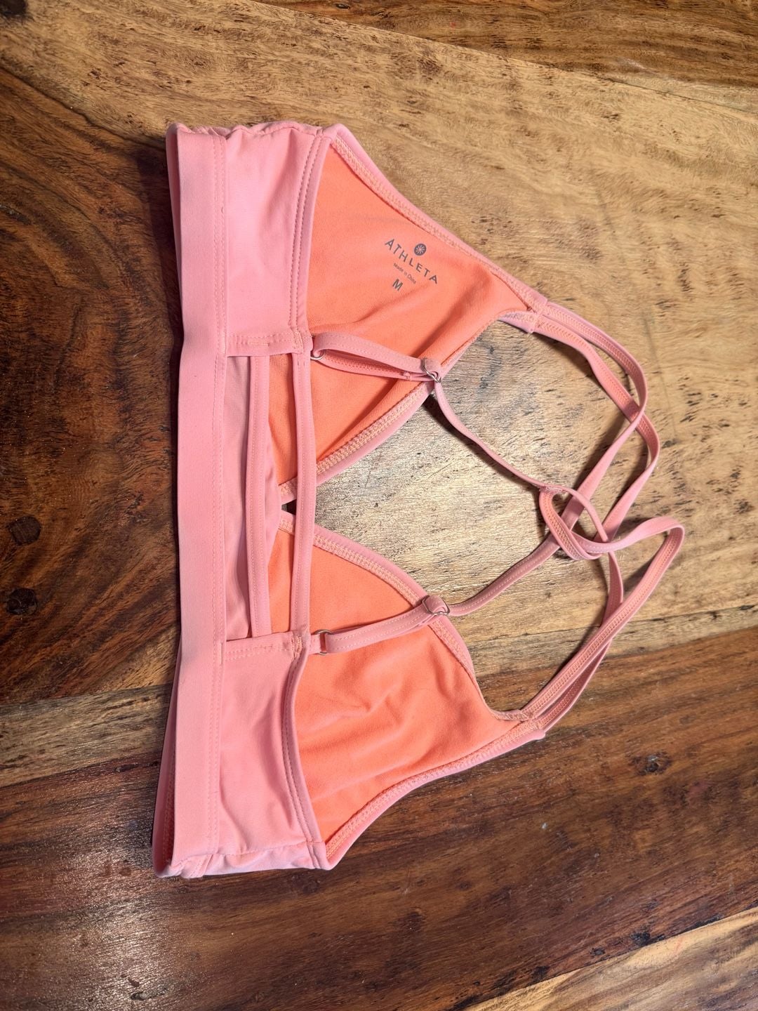 Athleta Swim Top Size M Pink Strappy Bikini Top 2