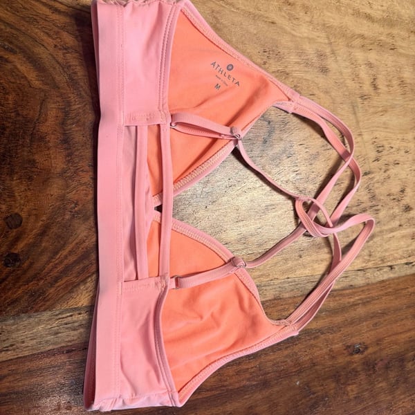 Athleta Swim Top Size M Pink Strappy Bikini Top