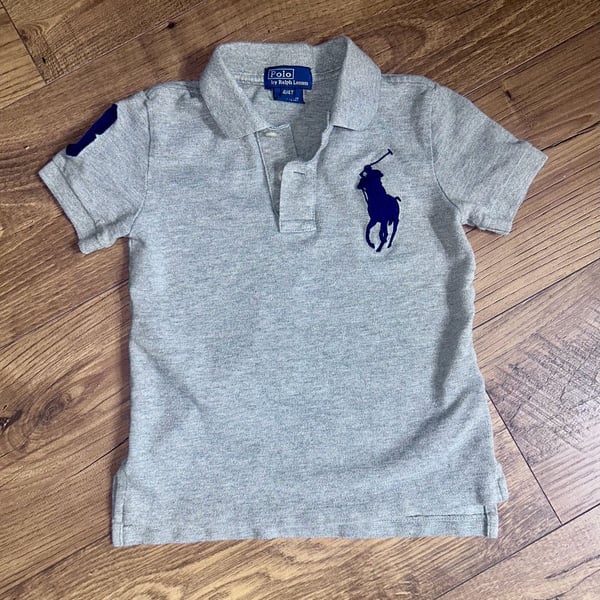 Polo Ralph Lauren Big Pony Polo Shirt Size 4/4T Gray Cotton