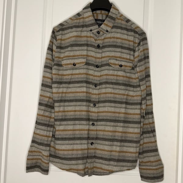 Jeremiah Long Sleeve Button Up Shirt Size M Multi Striped Flannel