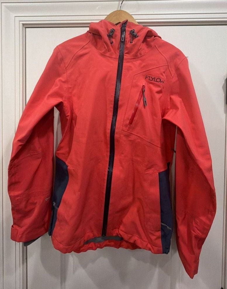 Flylow Technical Hooded Ski Jacket Red Orange Intuitive Fabric 2