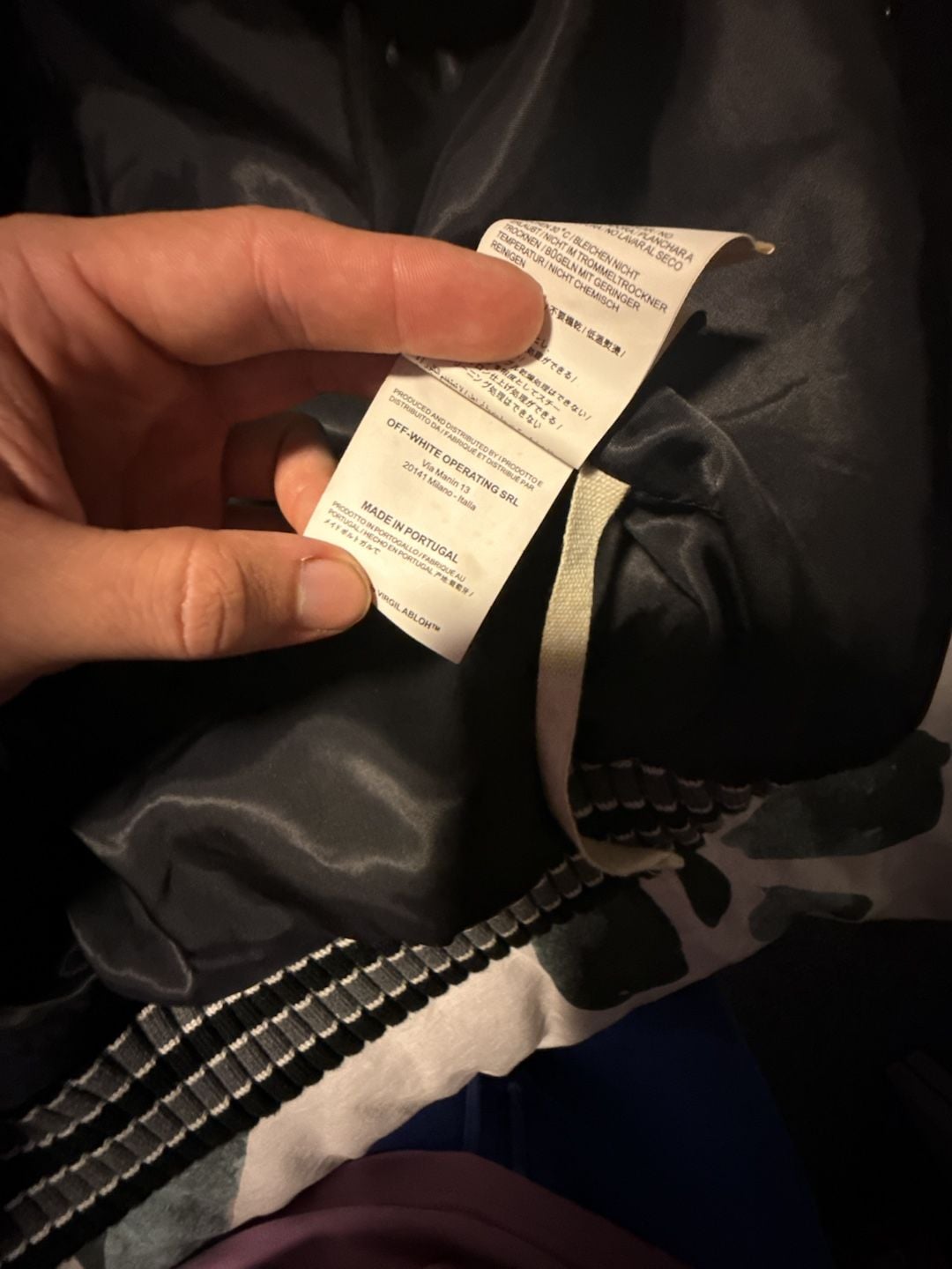 Off-White 2018 3D Diagonals Arrows Varsity Jacket Size M Black 8
