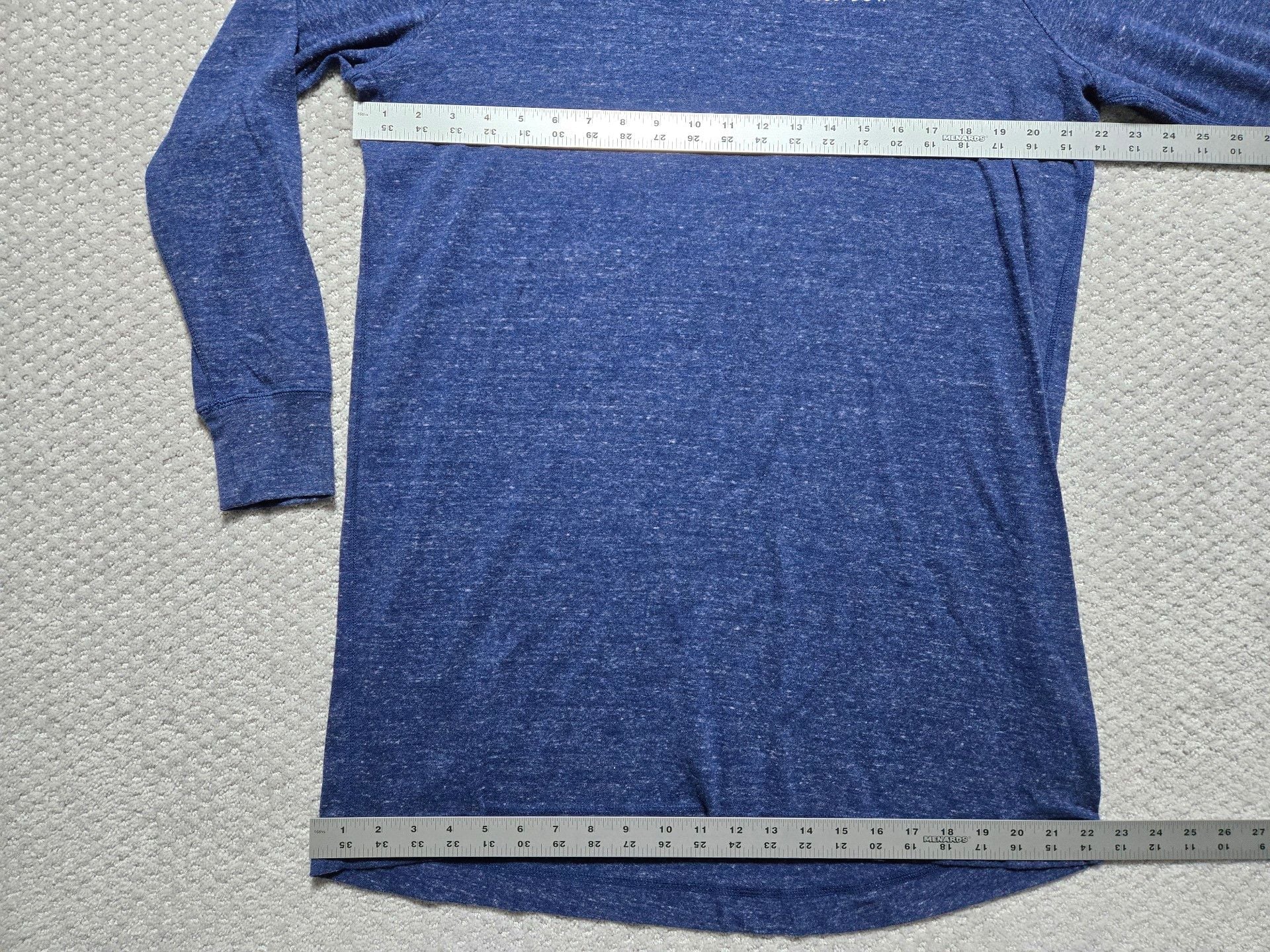 Nike Just Do It Long Sleeve Shirt Blue Heather Thermal Crewneck 4