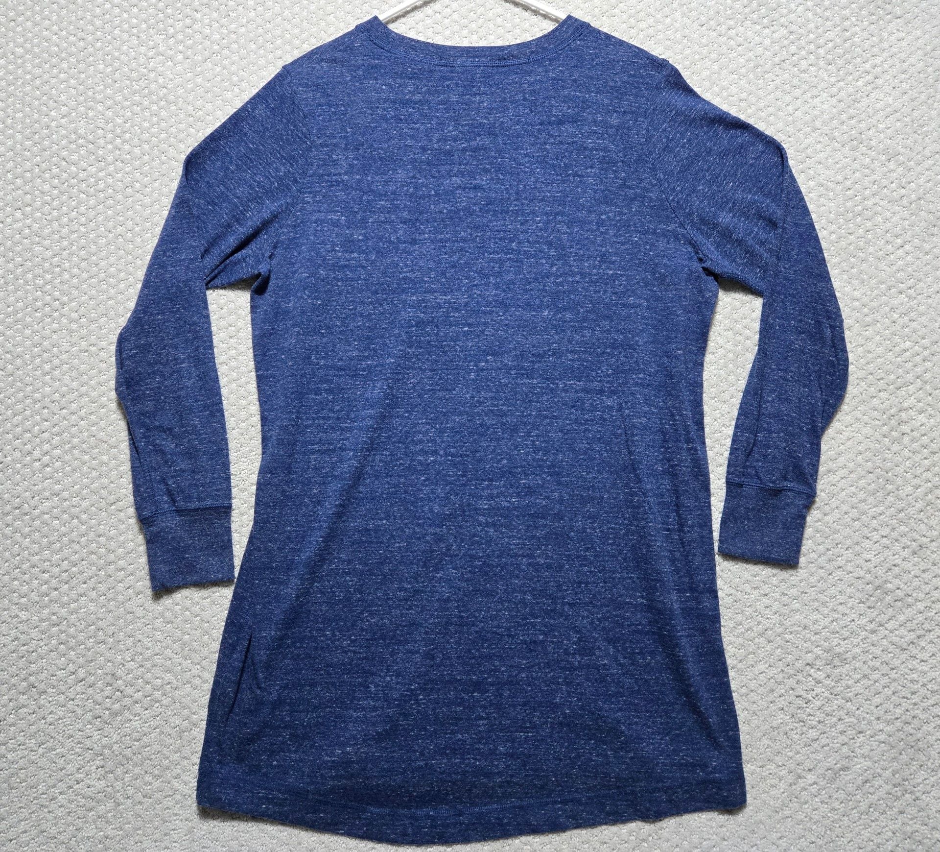 Nike Just Do It Long Sleeve Shirt Blue Heather Thermal Crewneck 7