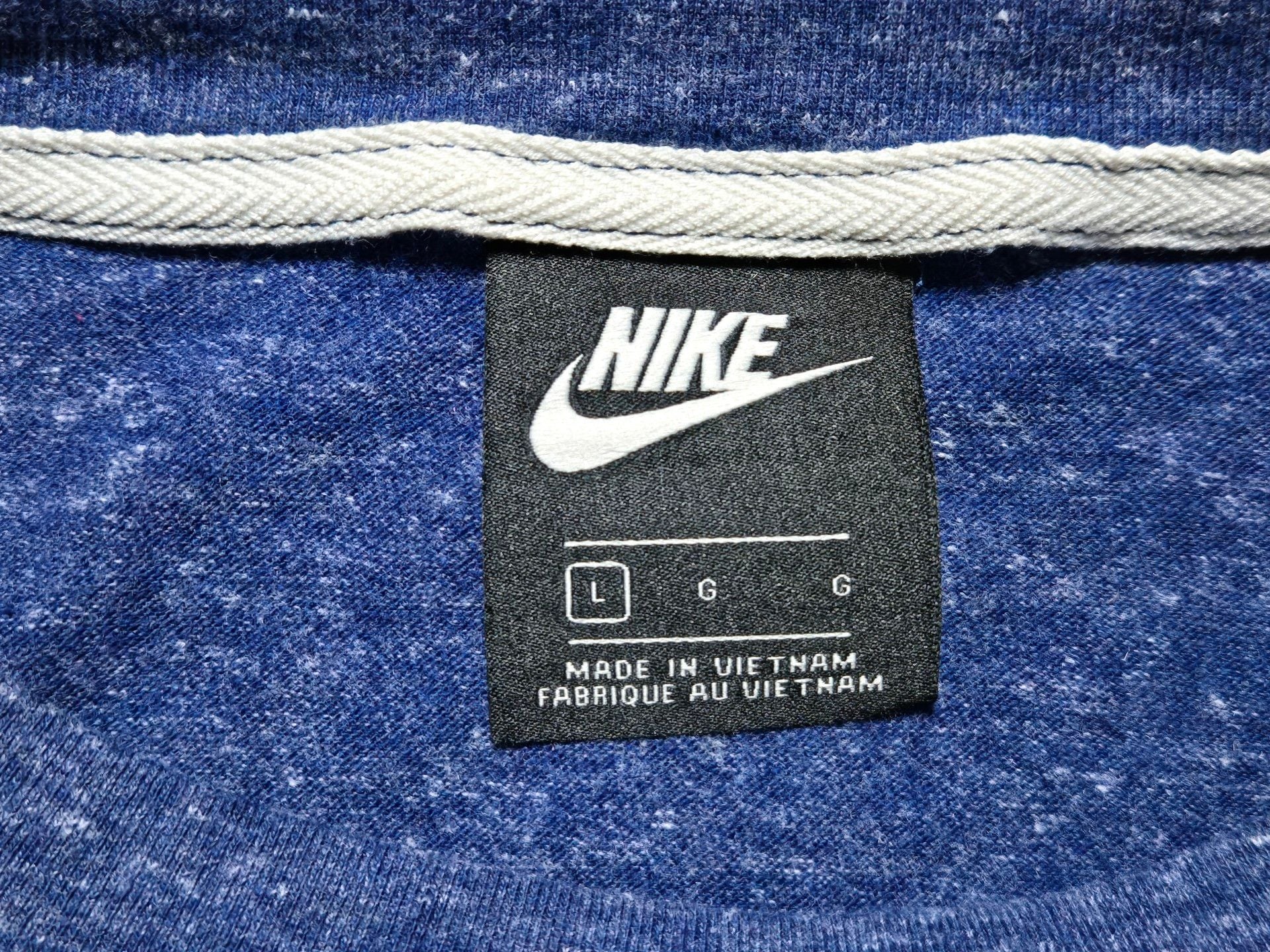Nike Just Do It Long Sleeve Shirt Blue Heather Thermal Crewneck 8