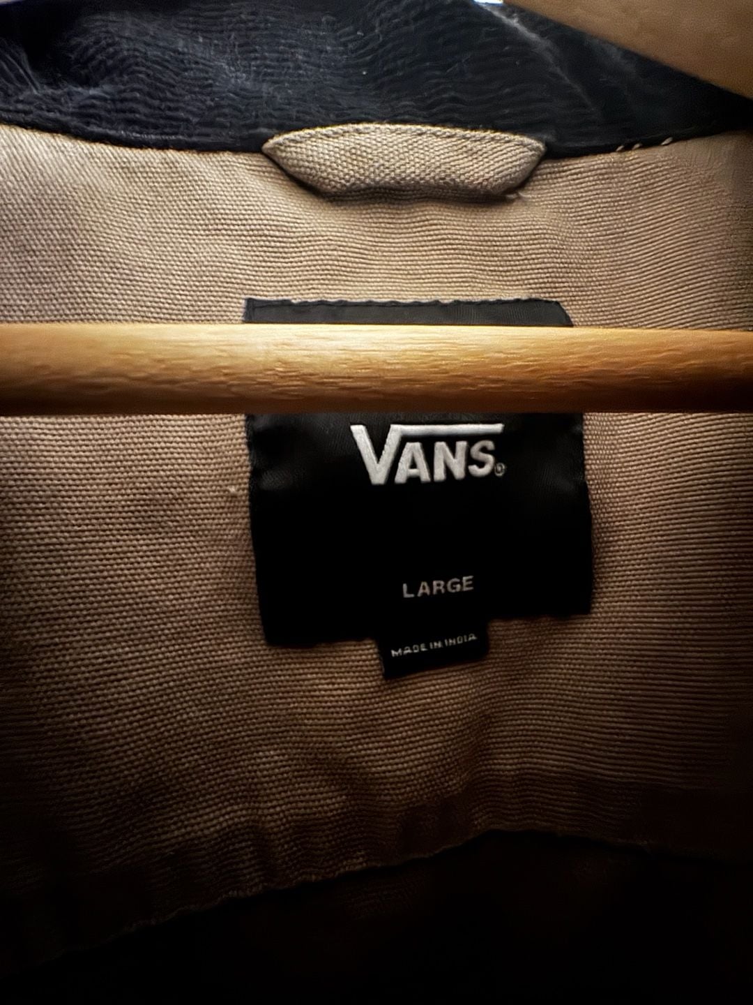 Vans Drill Chore Coat Size Large Brown Canvas Corduroy Collar 4