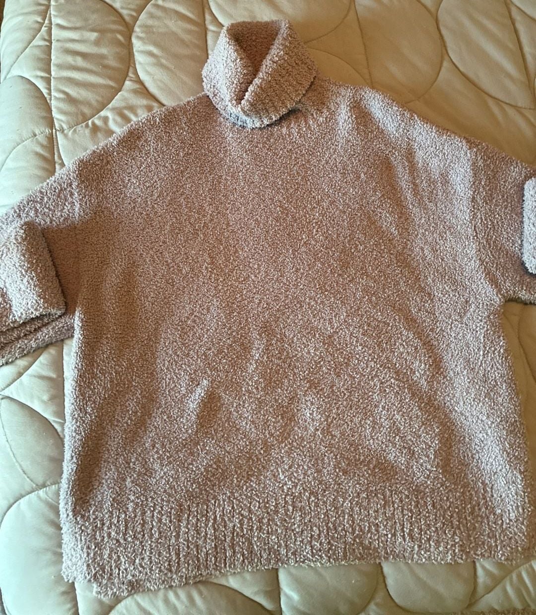 Ugg Turtleneck Sweater Size L Purple Fuzzy Fleece Cozy Pullover A805 3