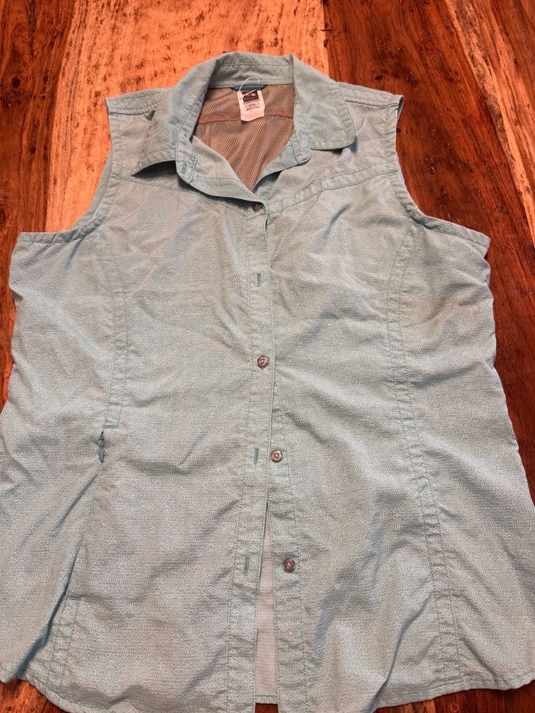 The North Face Sleeveless Hiking Shirt Size XL Blue Button Down 2