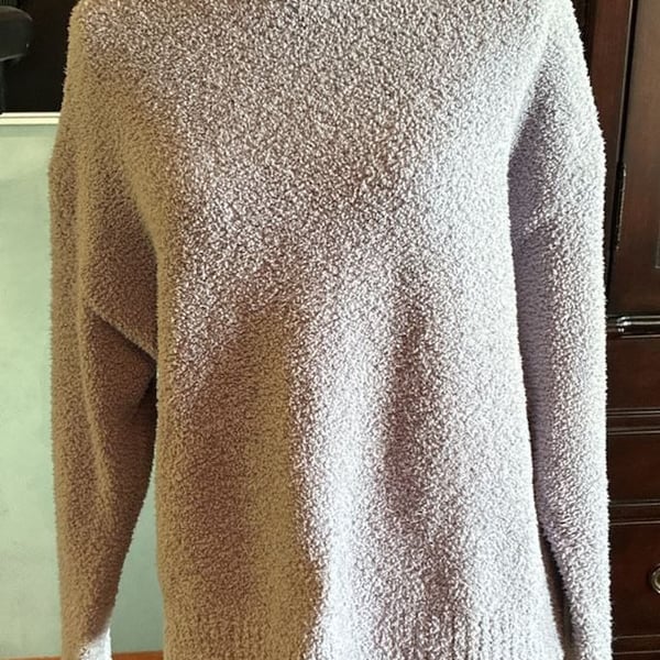 Ugg Turtleneck Sweater Size L Purple Fuzzy Fleece Cozy Pullover A805