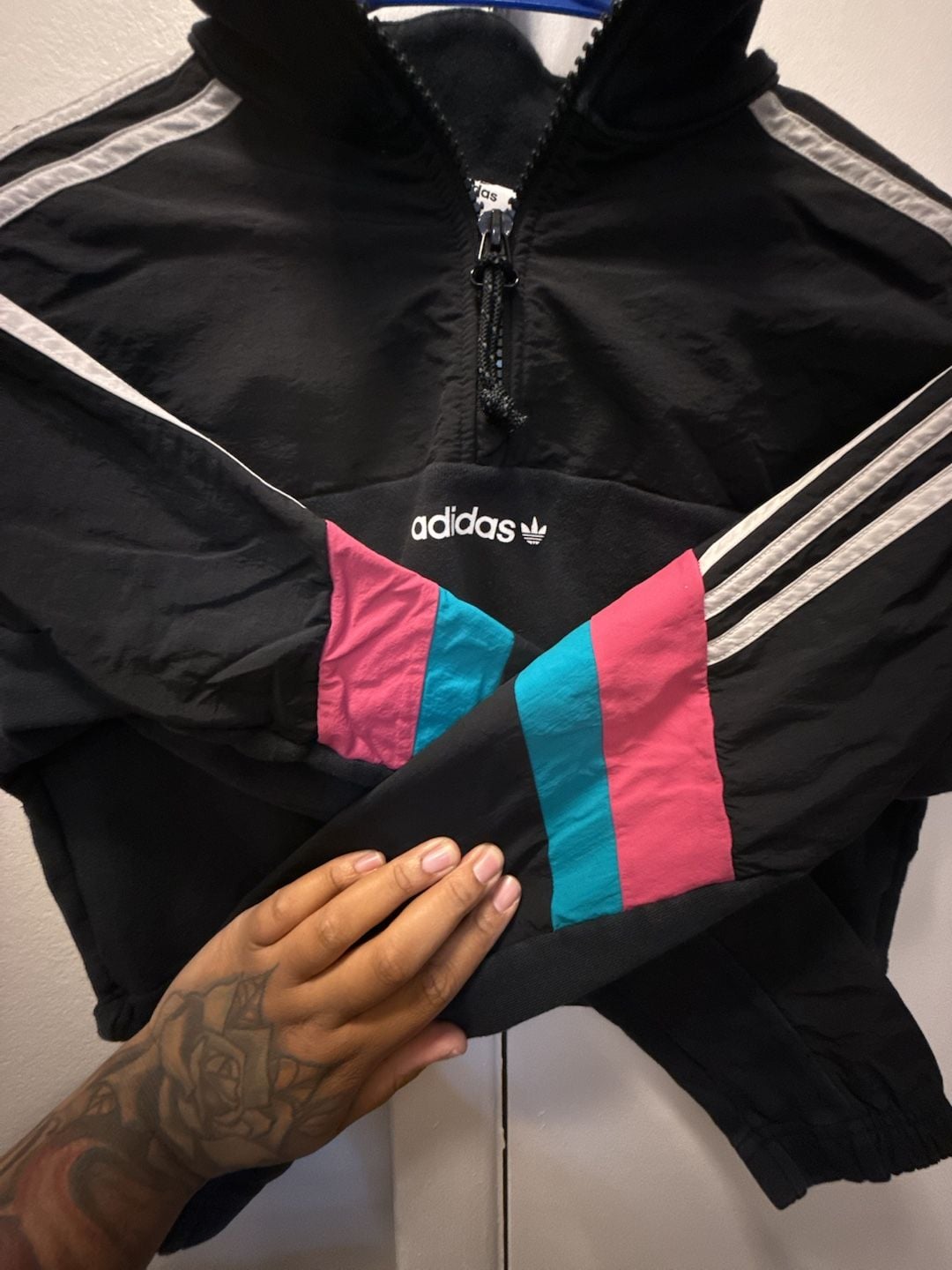 Adidas Half-Zip Crop Jacket Size S Black 4