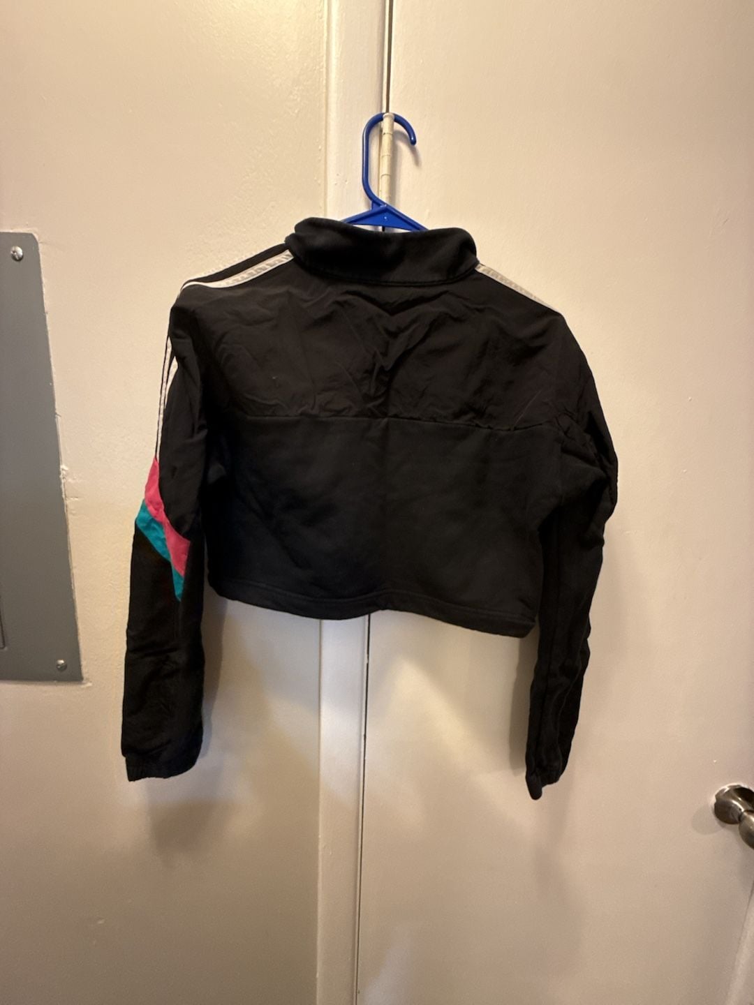 Adidas Half-Zip Crop Jacket Size S Black 6