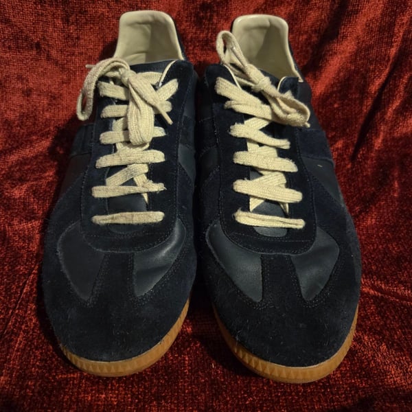 Maison Margiela Replica Sneakers Blue Night Leather Suede