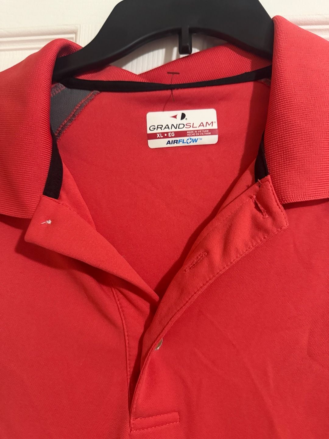 Grand Slam Polo Shirt XL Red Gray Airflow Performance Golf Athletic Men 4