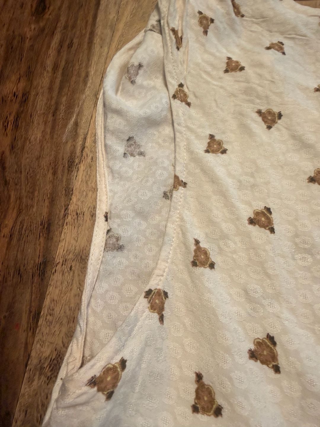 Free People Silas Print Tank Top Size S Ivory Floral Print Cowl Neck 3