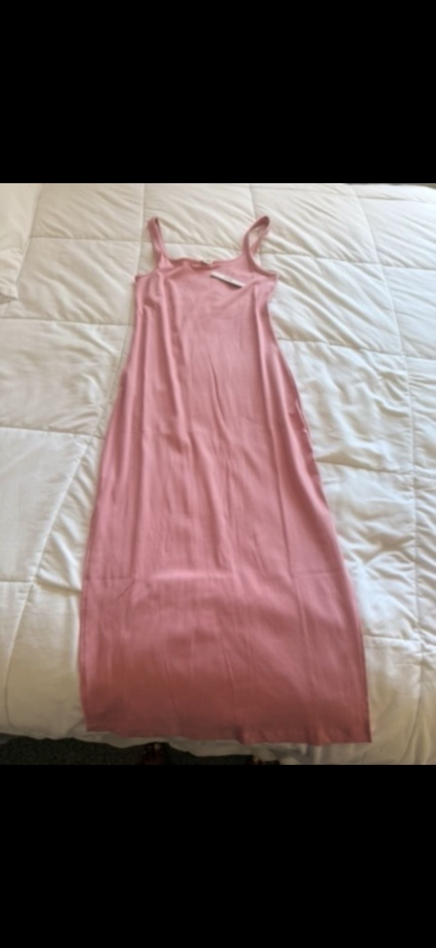 PINK Victoria's Secret All-Day Soft Rib Midi Dress Size L Pink 7