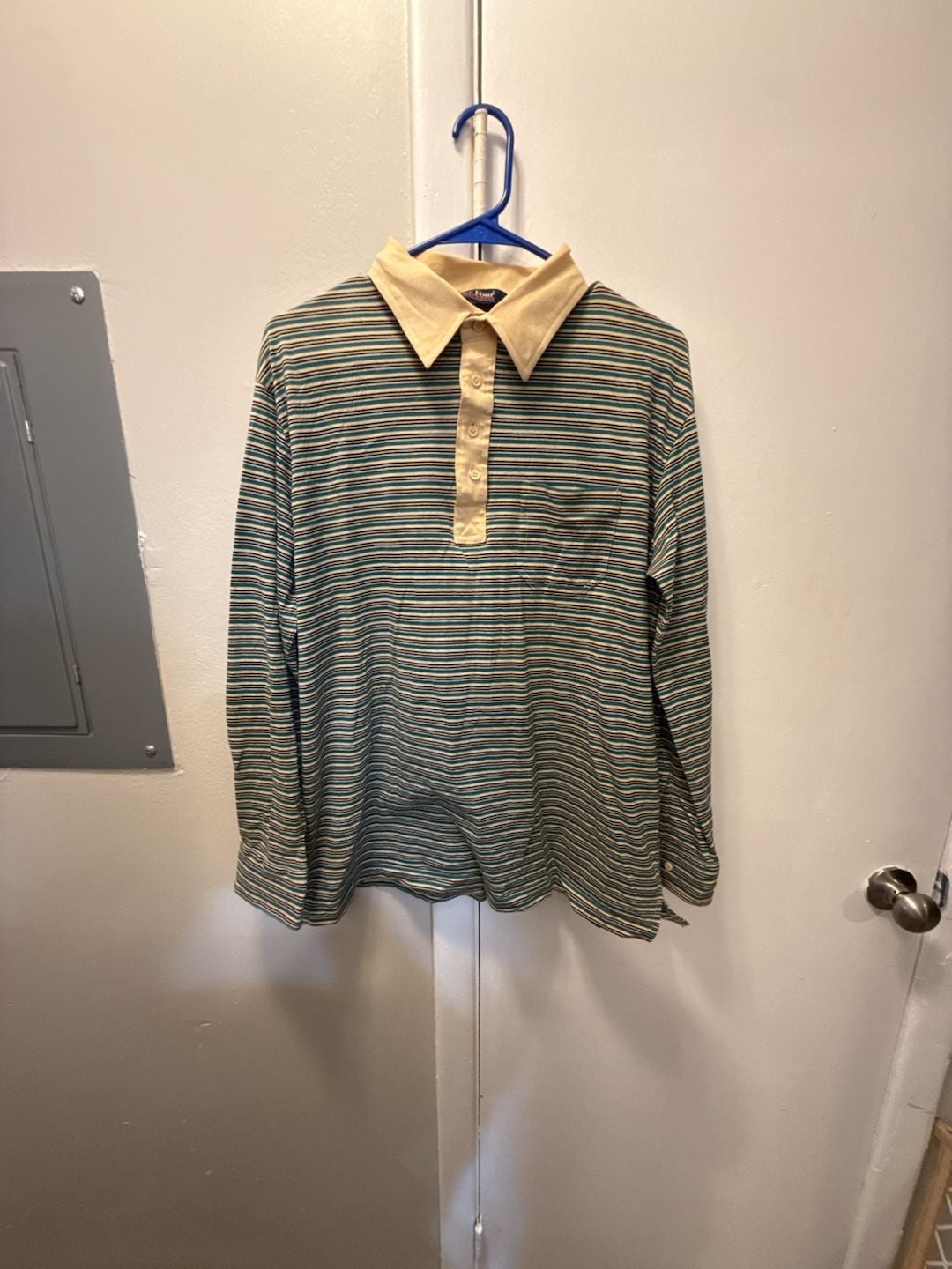 Par Four Sportswear Long Sleeve Polo Size XL Striped Rugby Shirt 2