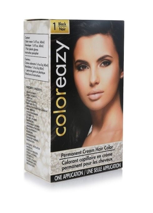 Coloreazy Permanent Cream Hair Color 1 Black Noir 1