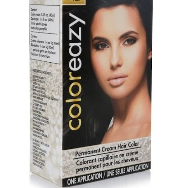 Coloreazy Permanent Cream Hair Color 1 Black Noir