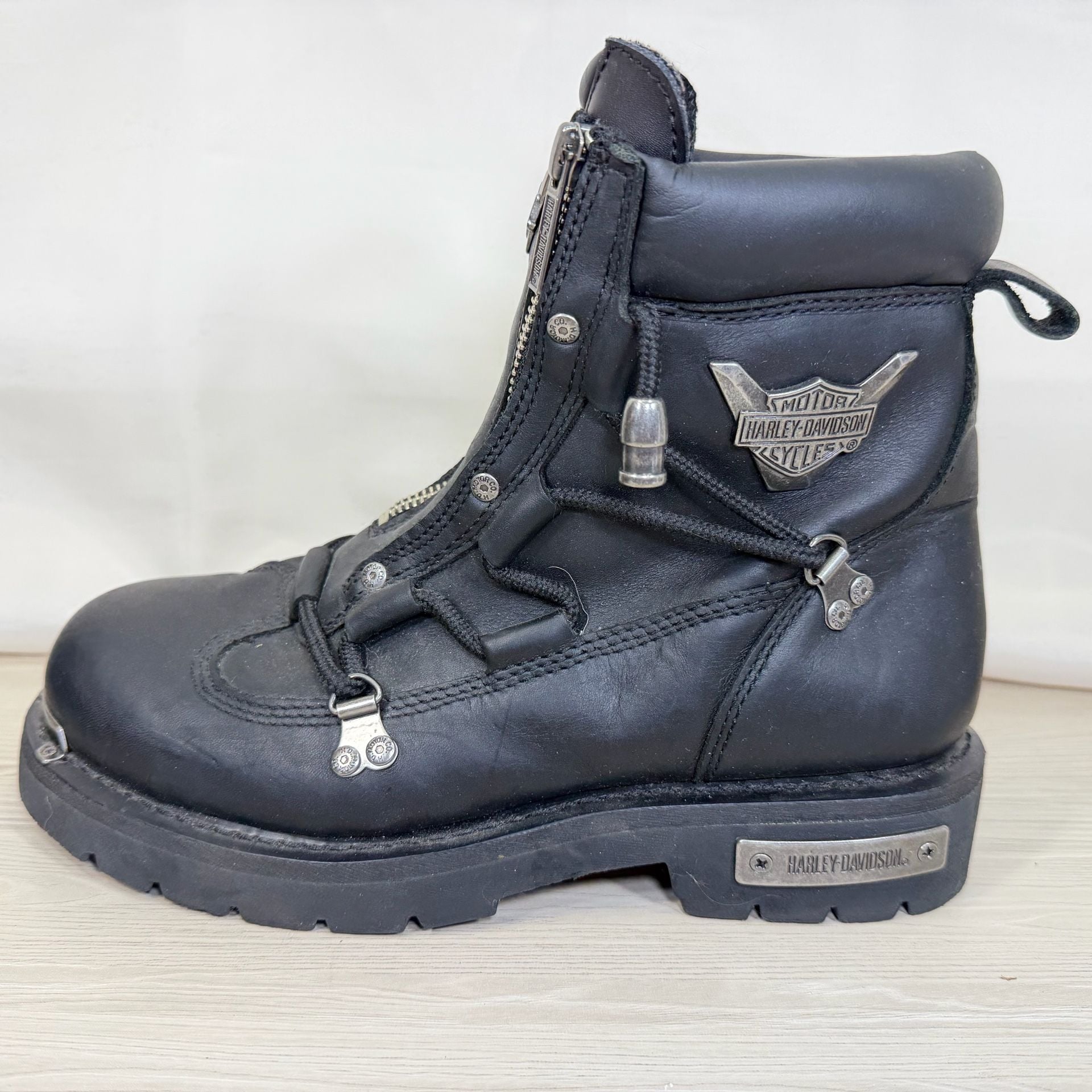 Harley-Davidson Brake Light Motorcycle Boots Black Leather 4