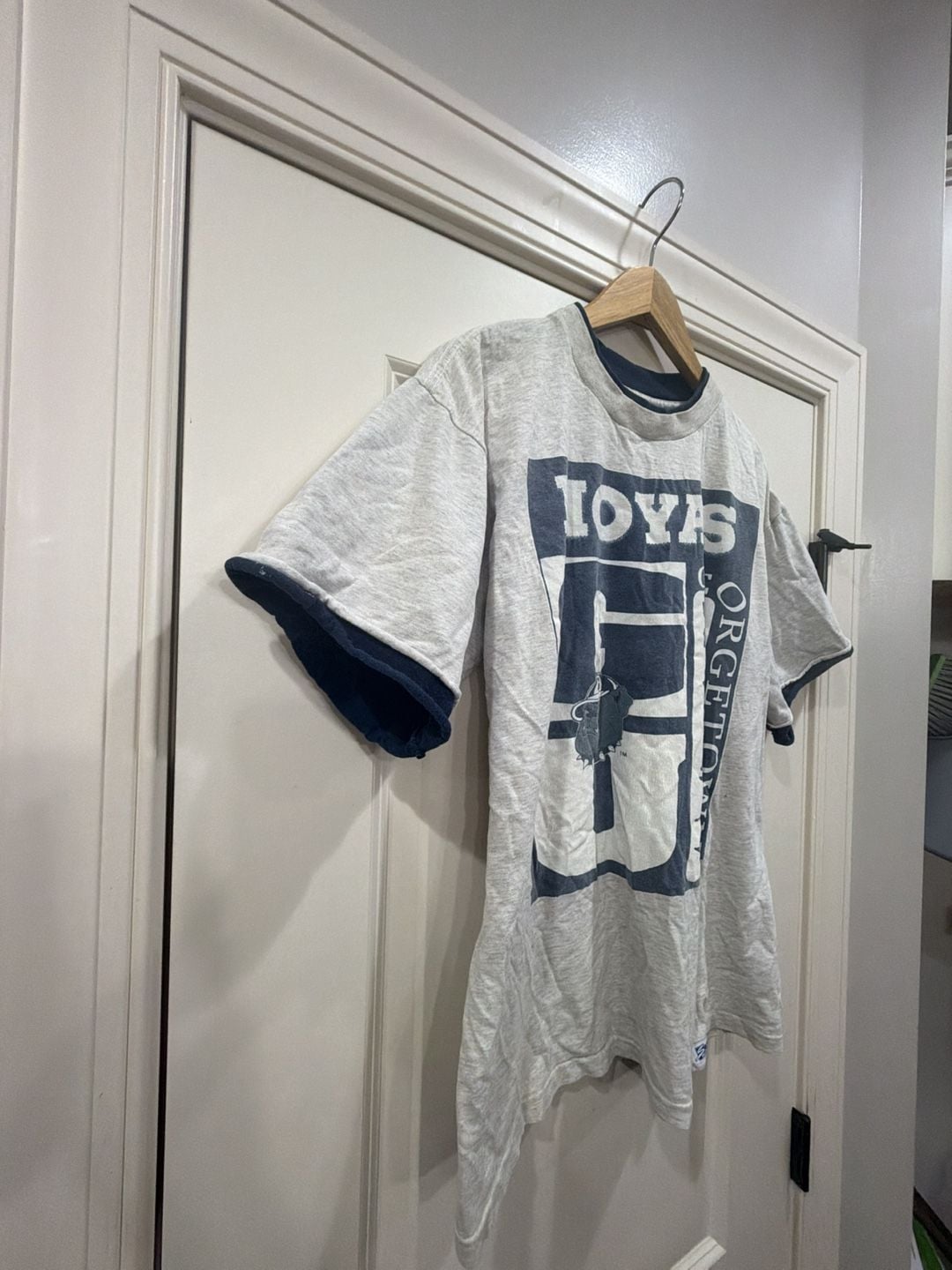 Salem Georgetown Hoyas T-Shirt Size L Gray Cotton Made In USA 7