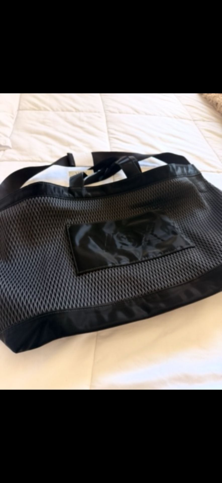 Victoria's Secret VSX Tote Bag Black Mesh Gym Travel 6