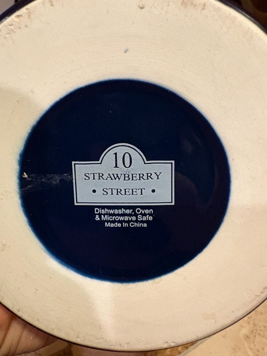 10 Strawberry Street Navy Blue Ceramic Utensil Holder / Crock 3