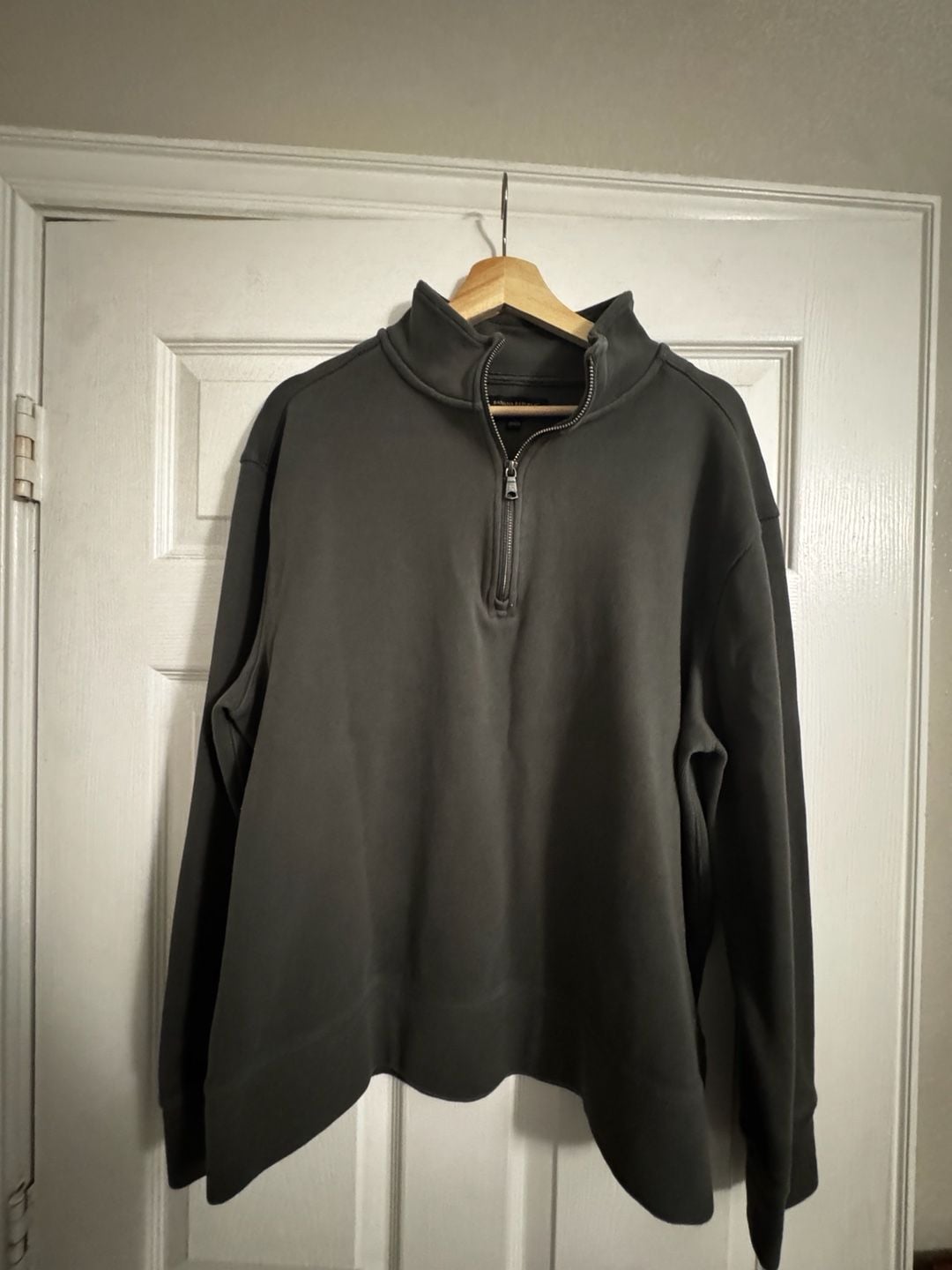 Banana Republic Half Zip Sweatshirt Size XL Dark Green Fleece Pullover 2