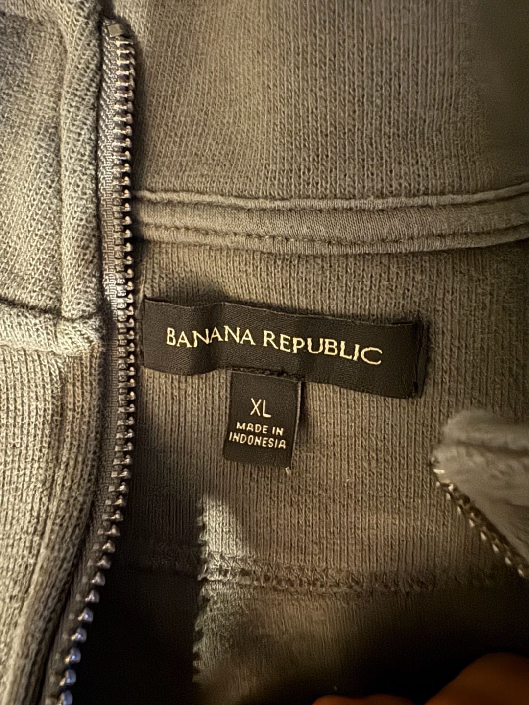 Banana Republic Half Zip Sweatshirt Size XL Dark Green Fleece Pullover 4