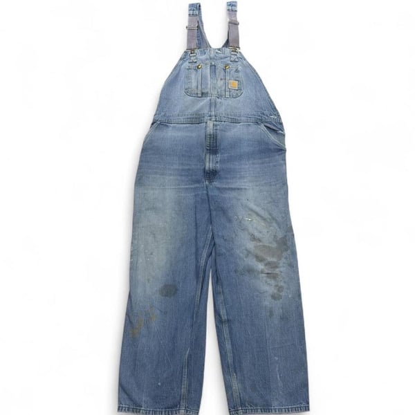 Carhartt Denim Bib Overalls Size 46x30 Blue Workwear