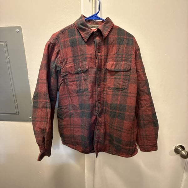 Wrangler Sherpa Lined Flannel Shirt Jacket Size M Red Plaid