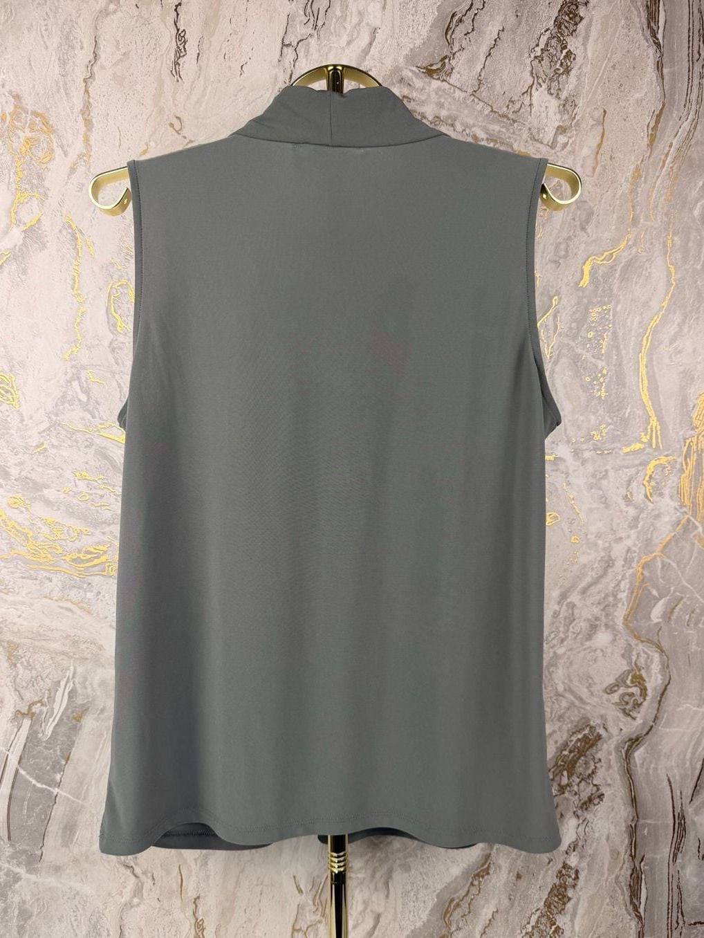 Kasper Sleeveless Knot Front Top Size M Green Twist V-Neck Blouse Workwear 7