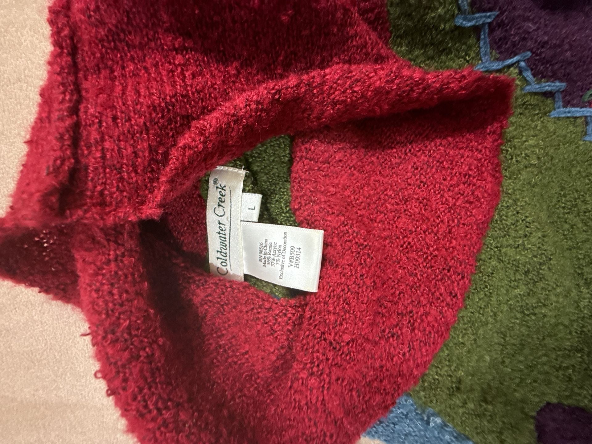 Vintage Patchwork Turtleneck Sweater M 7