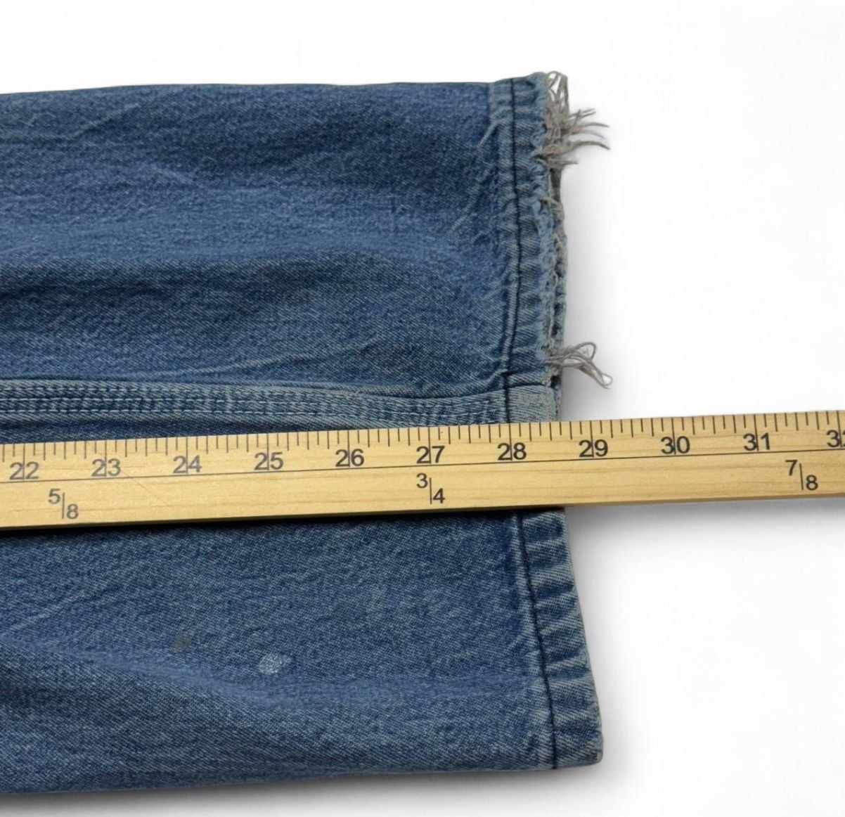 Carhartt Denim Bib Overalls Size 46x30 Blue Workwear 8