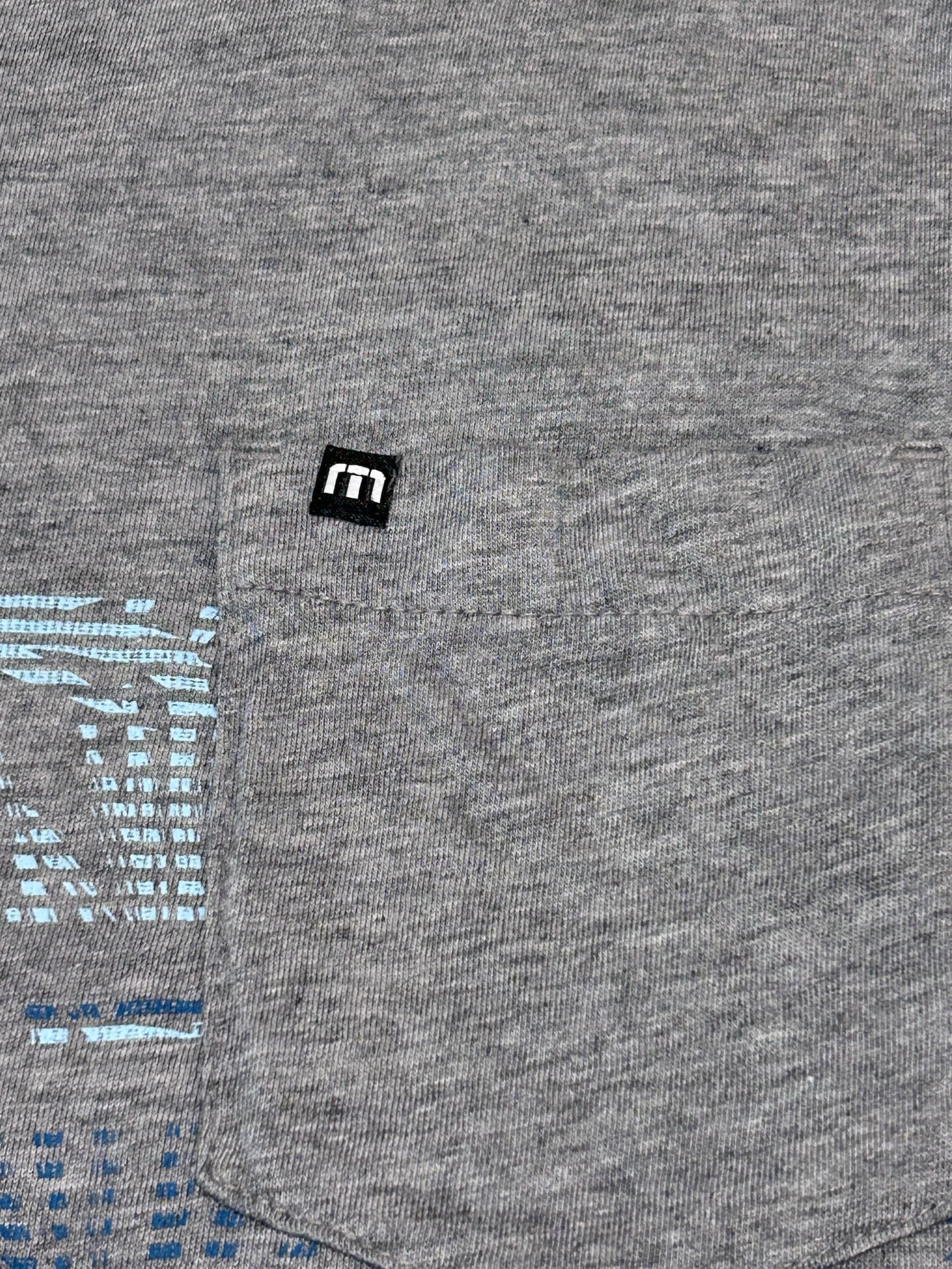 TravisMathew Secluded Spot Tee Size L Gray Pocket Graphic T-Shirt 6