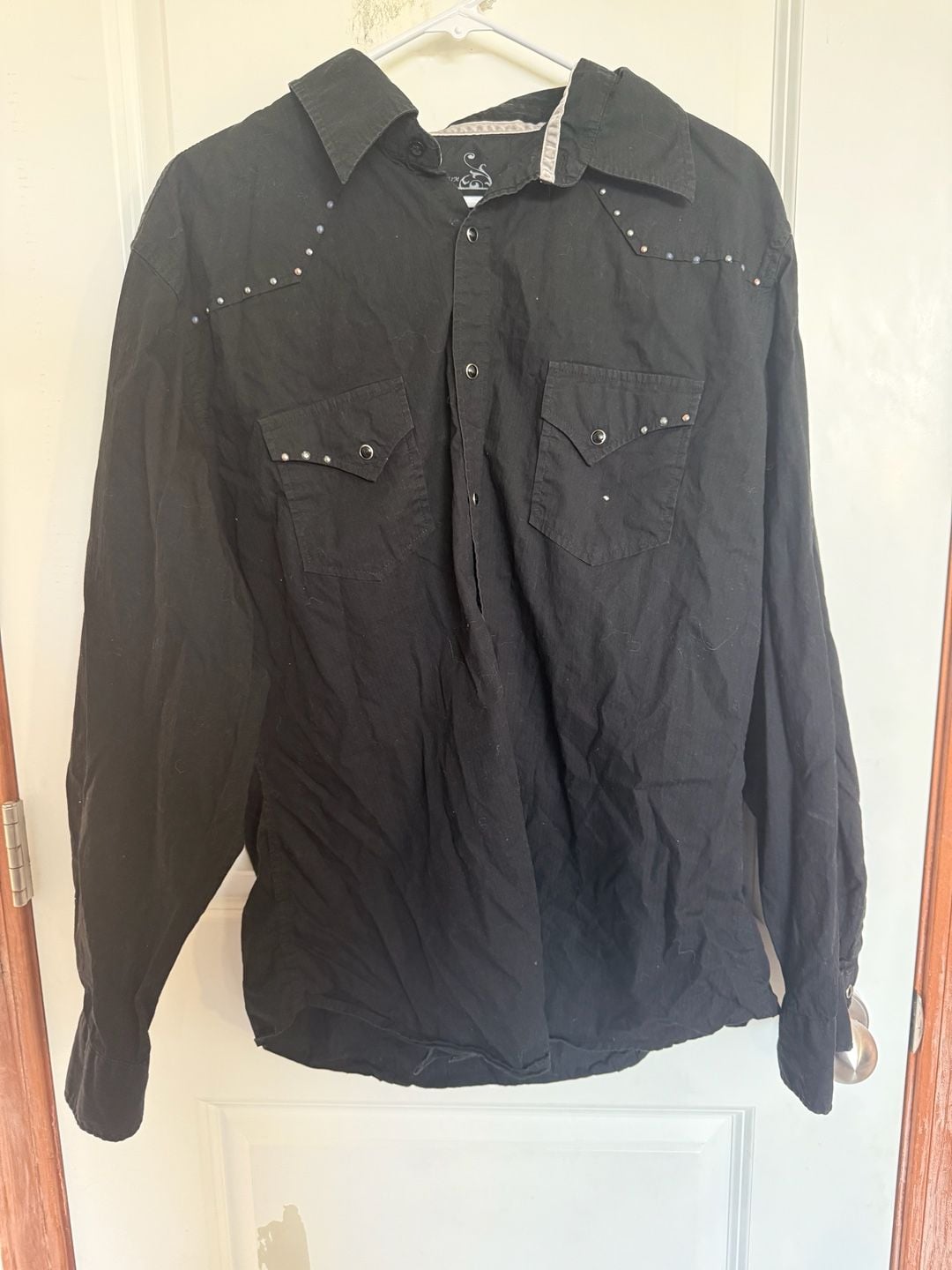 Rock 47 Western Shirt Size XL Black Cross Rhinestone Long Sleeve 4