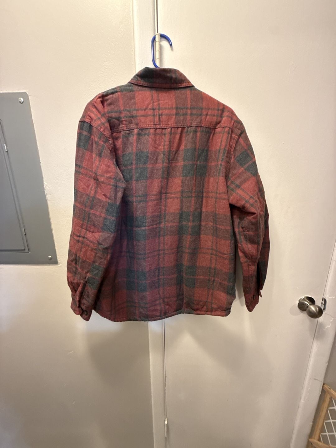Wrangler Sherpa Lined Flannel Shirt Jacket Size M Red Plaid 5