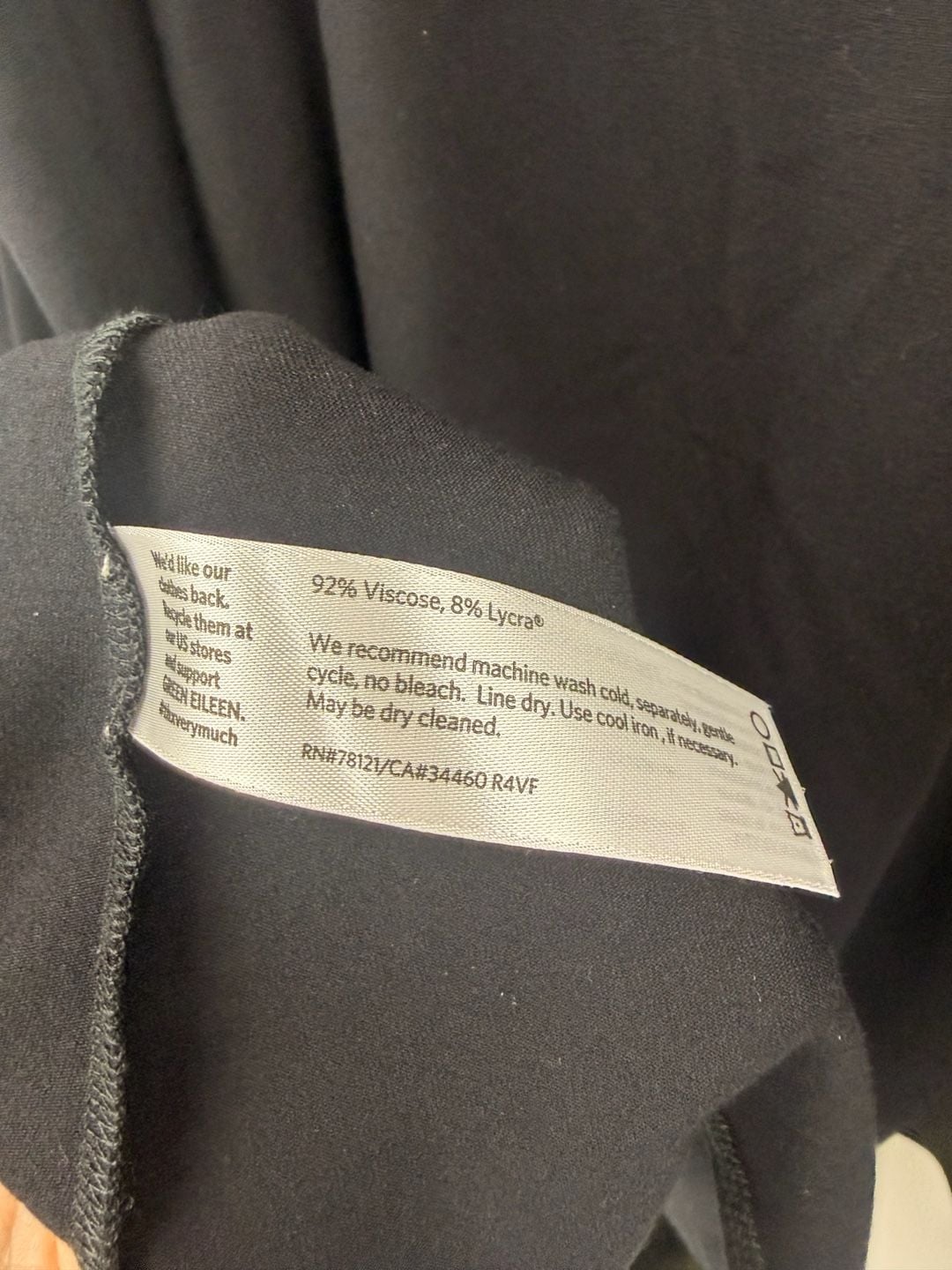 Eileen Fisher Turtleneck Swing Dress Size XL Black Viscose Jersey 6