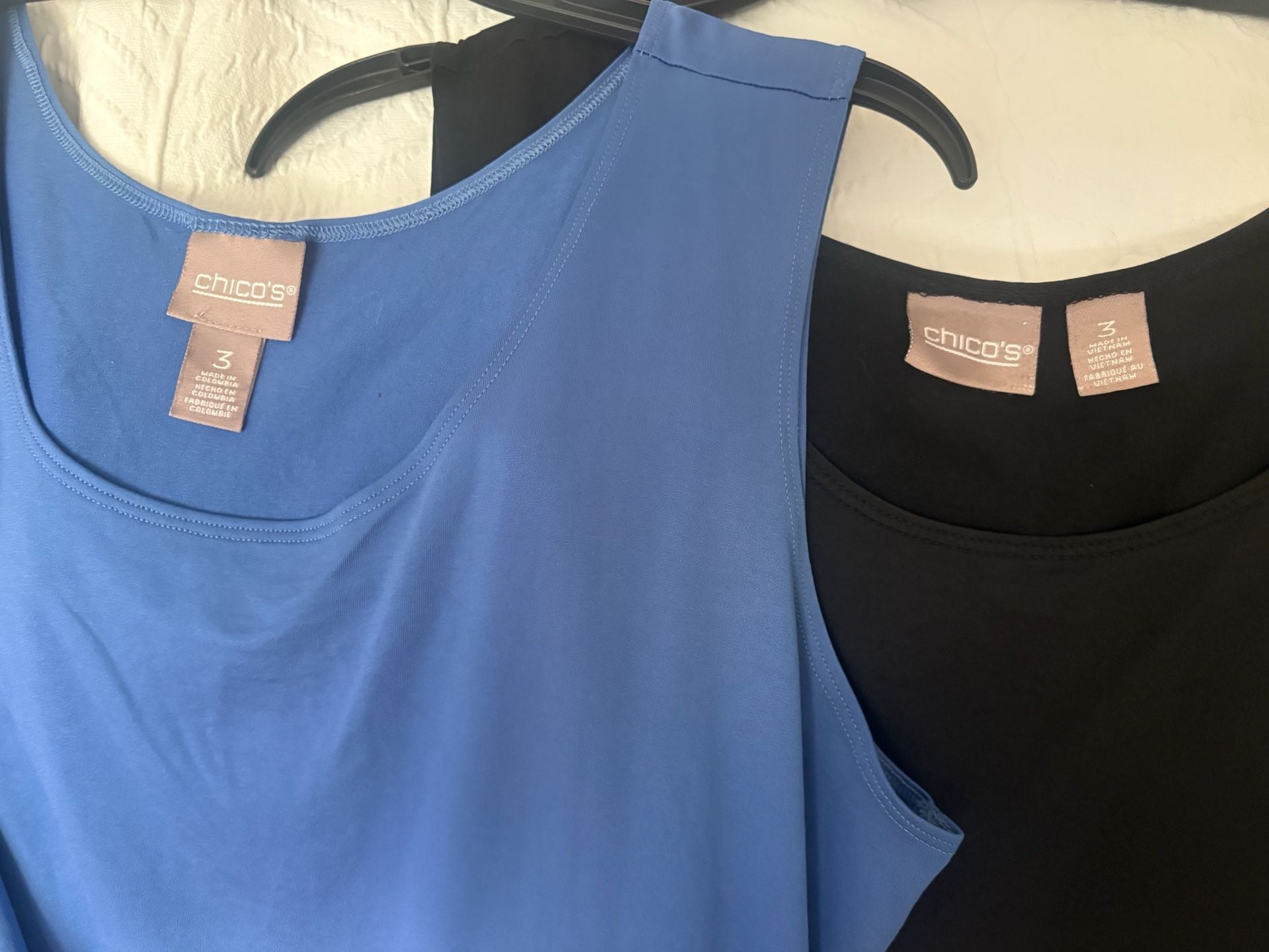 Chico's Microfiber Tank Size 3 Set of 3 Brown Blue Black 4