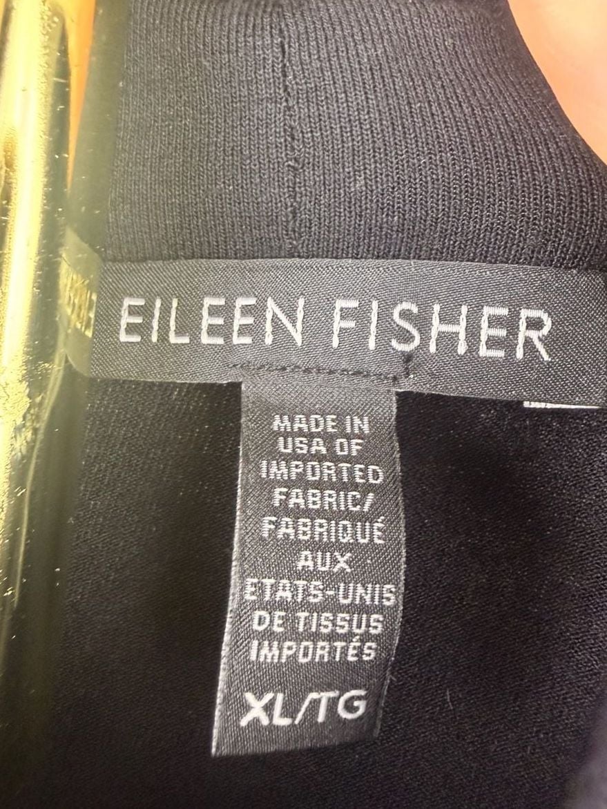 Eileen Fisher Turtleneck Swing Dress Size XL Black Viscose Jersey 4