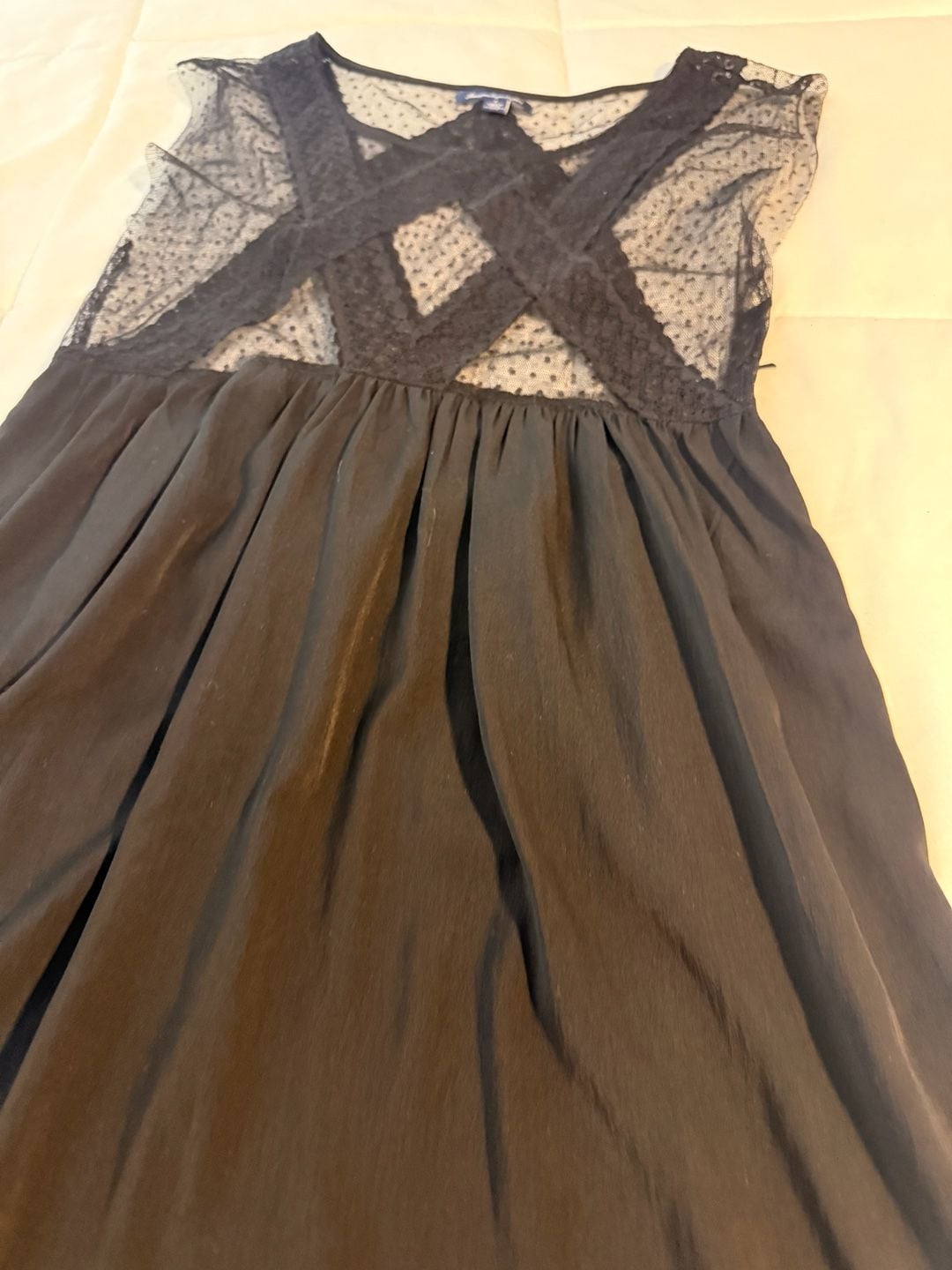 American Eagle Outfitters Dress Size 4 Black Mesh Lace Dot Mini 6
