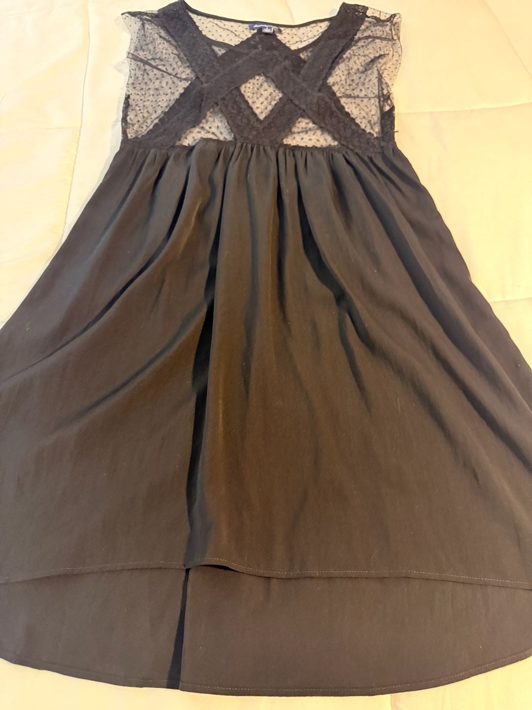 American Eagle Outfitters Dress Size 4 Black Mesh Lace Dot Mini 7