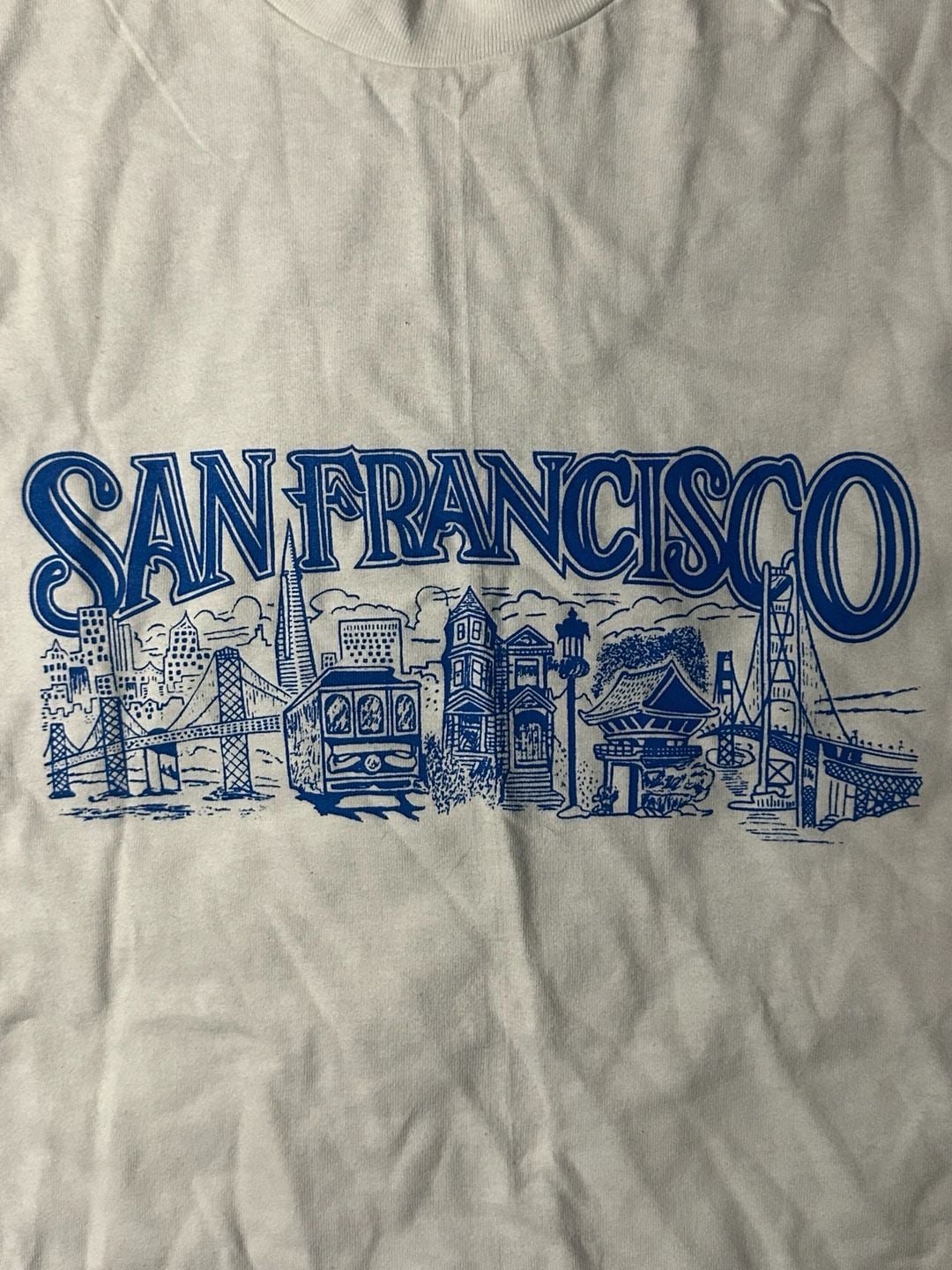 Hanes Beefy-T San Francisco Skyline T-Shirt Adult XL White Cotton 5