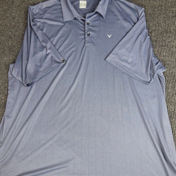 Callaway Geo Print Golf Polo Shirt Blue Short Sleeve