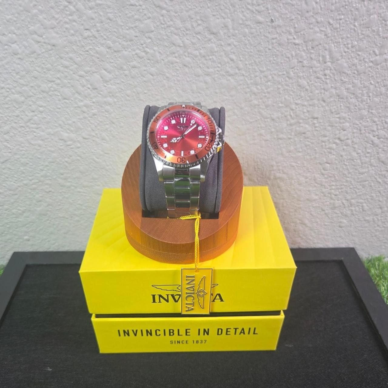Invicta Pro Diver 43mm Red Orange Gradient Dial Steel Watch 5