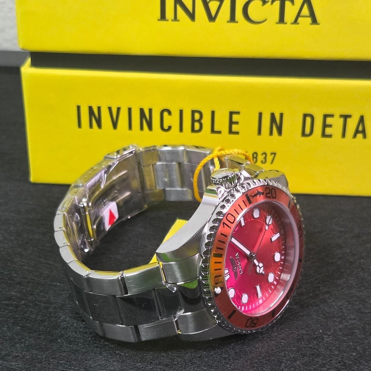 Invicta Pro Diver 43mm Red Orange Gradient Dial Steel Watch 6