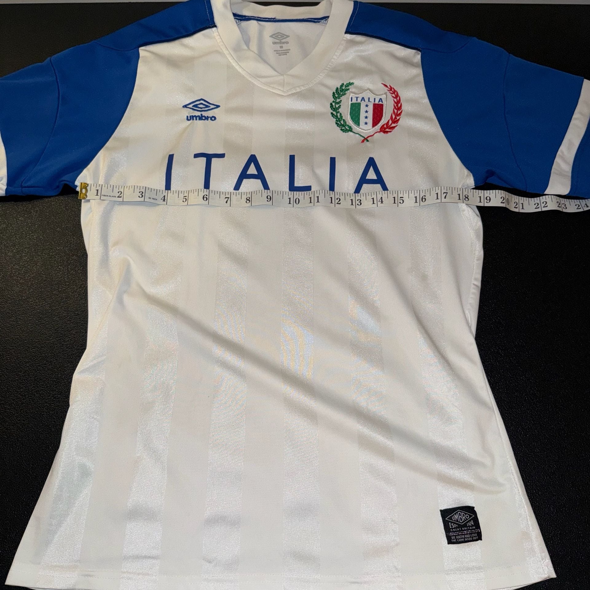 Umbro Italia Jersey Size M White Blue Soccer Jersey 5