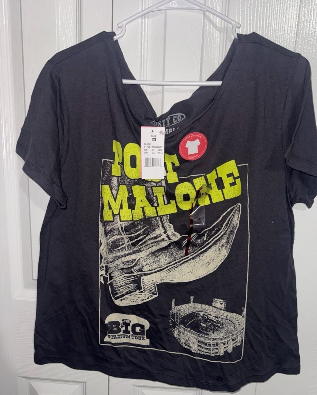 Post Malone The Big Stadium Tour Off The Shoulder Tee Size XS 2