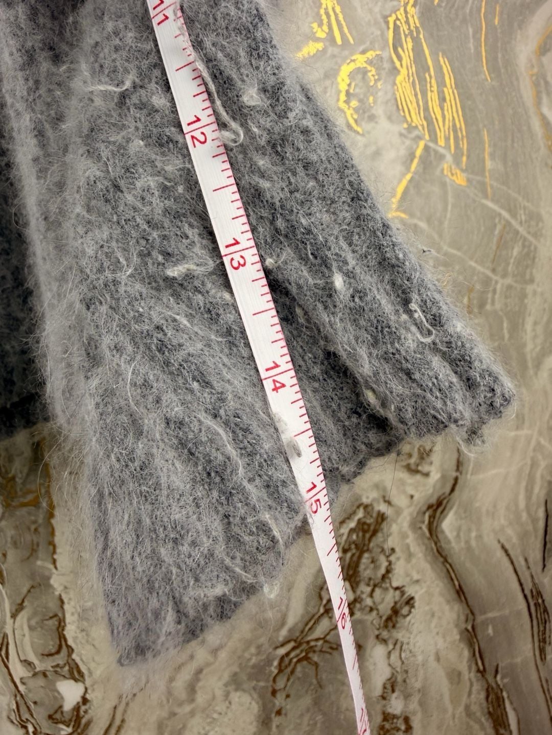 Xhilaration Angora Cardigan Sweater Size M Grey Fuzzy Button Front 8