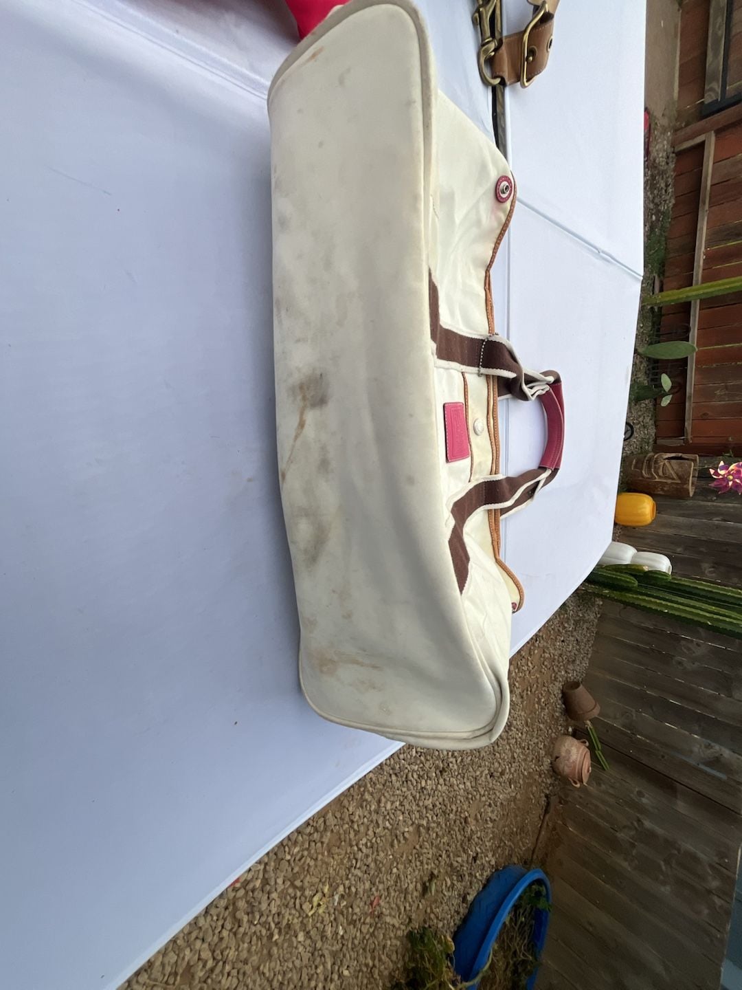 Coach Hamptons Reversible Signature Tote Bag Ivory Pink Y2K b1 4